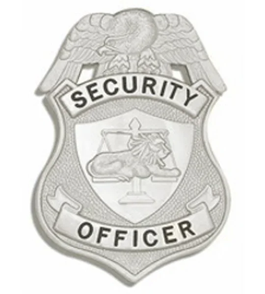 Security Officer Shield Badge Lion Scales Silver