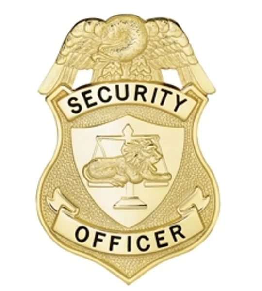 Security Officer Shield Badge Lion Scales Gold