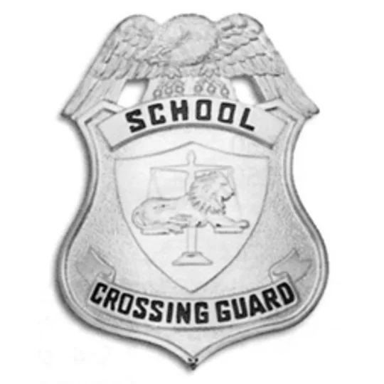 School Crossing Guard Breast Badge Silver