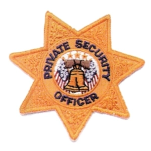 Seven Point Star Badge Patch - Private Security Officer Gold