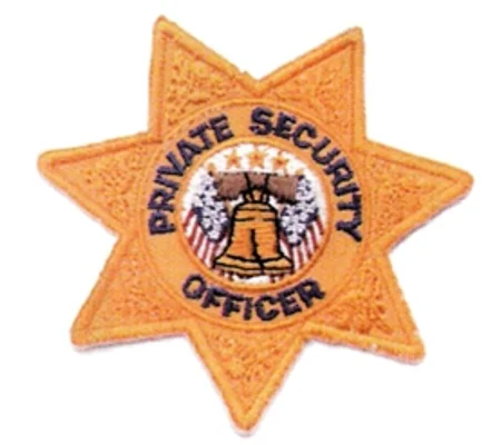 Seven Point Star Badge Patch - Private Security Officer Gold