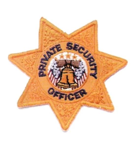 Seven Point Star Badge Patch - Private Security Officer Gold
