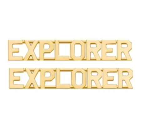 Collar Pins Letters 1/4" EXPLORER Gold