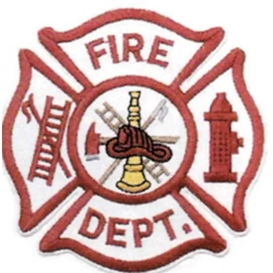 Red FD Fire Department Maltese Shoulder Patch
