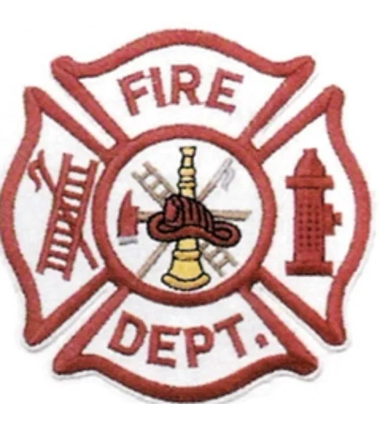 Red FD Fire Department Maltese Shoulder Patch