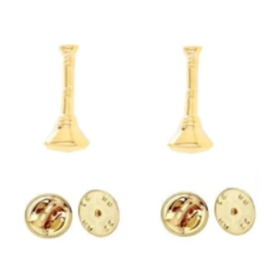 Collar Pins Bugles Cut Out 1 Bugle Gold Lieutenant