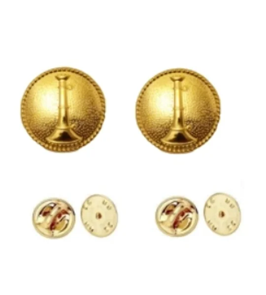 Collar Pins Bugles Disc 1 Bugle Gold Lieutenant