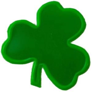 Fluorescent Green Reflexite Helmet Shamrock Irish 3 Leaf Clover