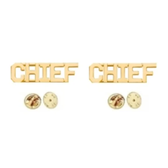 Collar Pins Insignia Numbers 3/8'' CHIEF Gold