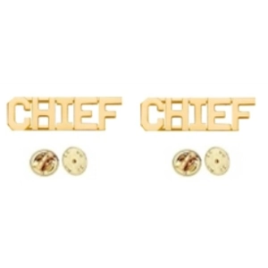 Collar Pins Insignia Numbers 1/4'' CHIEF Gold