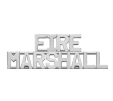Collar Pins Insignia Numbers 3/8'' FIRE Marshall Silver