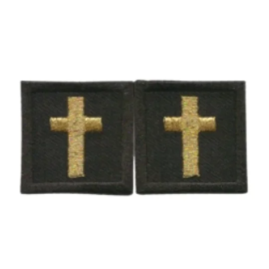 Chaplain Priest Cross Collar Patch Gold