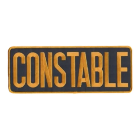 Constable Back Patch Large 4 x 11 Gold on Navy