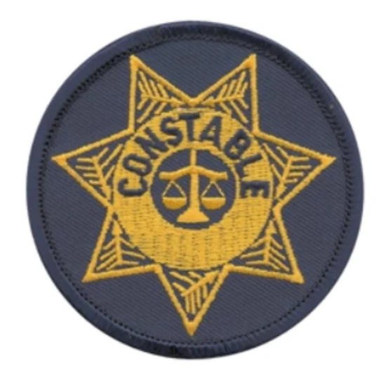 Constable Badge Patch Round Gold on Navy