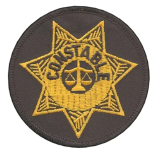 Constable Badge Patch Round Gold on Midnight