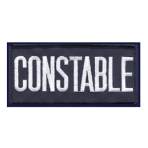Constable Front Patch Large 2 x 4 White on Navy