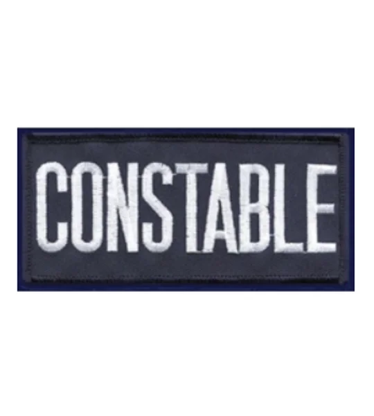 Constable Front Patch Large 2 x 4 White on Navy