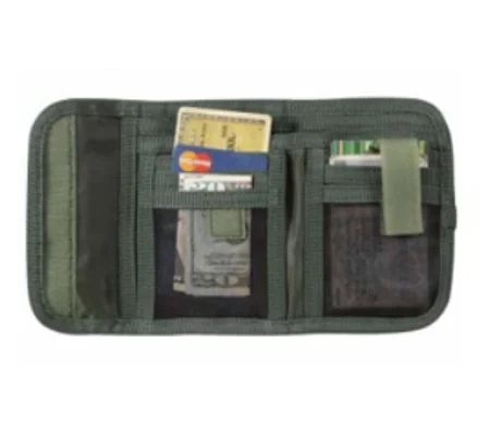 Tri Fold Wallet Nylon Flip Out ID Holder Woodland Camo