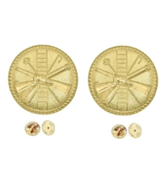 Fire Scramble Disc Collar Pin Insignia Gold Style 3