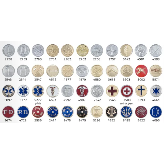 Volunteer Firefighter Round Disc Collar Insignia Set