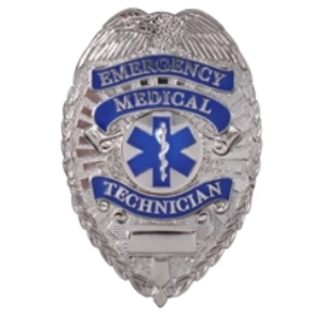 Emergency Medical Technician EMT Shield Badge Silver Nickel