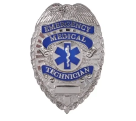 Emergency Medical Technician EMT Shield Badge Silver Nickel