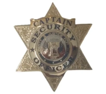 Security Officer 6 Point Star Badge Gold Captain