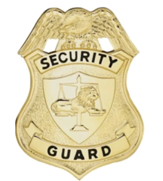 Security Guard Shield Badge Lion with Scales Gold