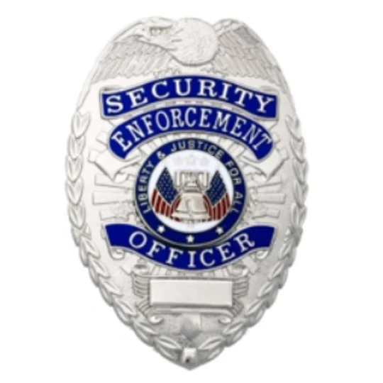 Security Enforcement Officer Shield Breast Badge Silver