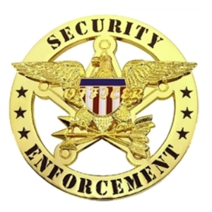 Security Enforcement Officer Shield with Eagle Breast Badge Gold