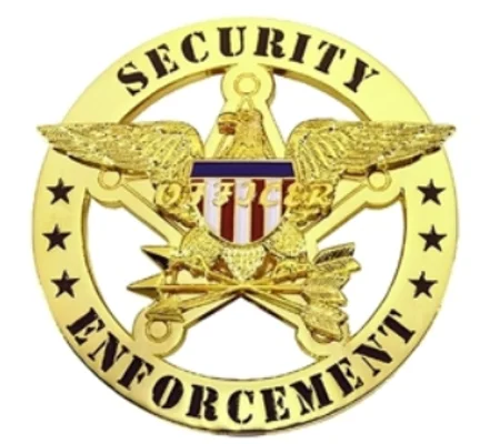 Security Enforcement Officer Shield with Eagle Breast Badge Gold
