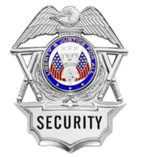 Security Breast Shield Badge Crossed Batons Silver