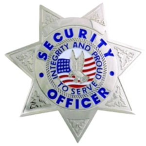 Security Officer 7 Point Star Breast Badge Silver