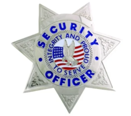Security Officer 7 Point Star Breast Badge Silver