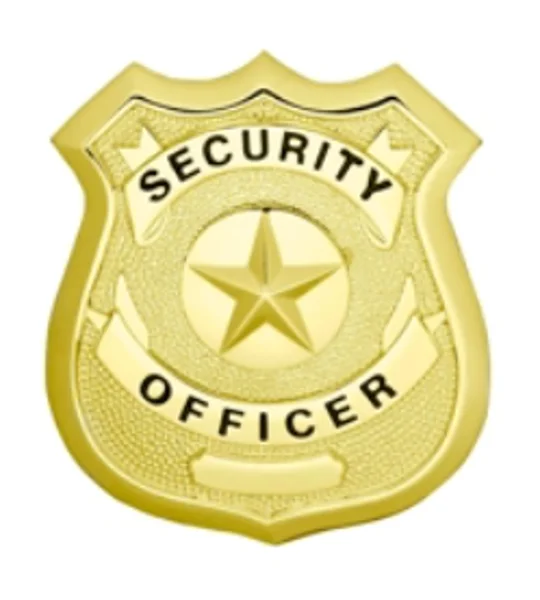 Security Officer Star Center Shield Badge Gold
