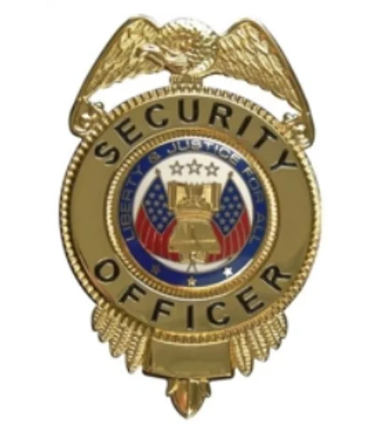 Security Officer Shield Breast Badge Gold