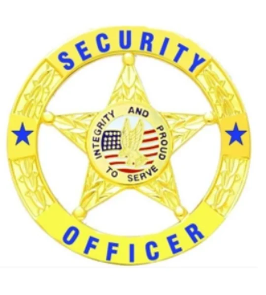 Security Officer Private Star Circle Breast Badge Gold