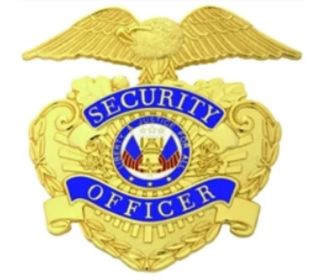 Security Officer Hat Cap Badge Gold
