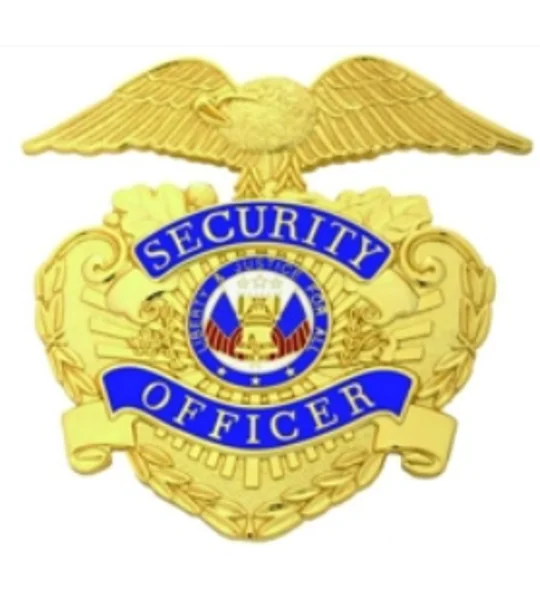 Security Officer Hat Cap Badge Gold