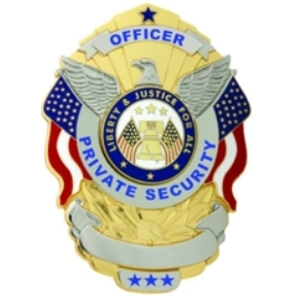 Security Officer Private Flags Over Eagle Shield Oval Badge