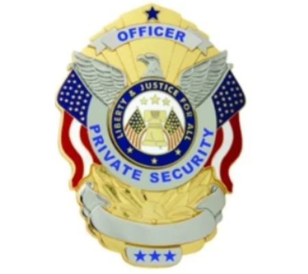 Security Officer Private Flags Over Eagle Shield Oval Badge