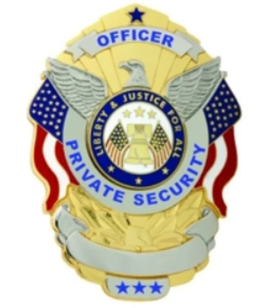 Security Officer Private Flags Over Eagle Shield Oval Badge