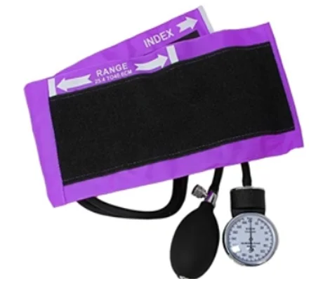 Adult Size Pocket Aneroid Sphygmomanometer BP Cuff Purple