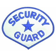 Tear Drop Security Guard Shoulder Patch Royal on White