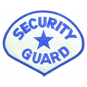Tear Drop Security Guard Shoulder Patch Royal on White