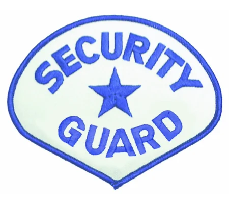 Tear Drop Security Guard Shoulder Patch Royal on White