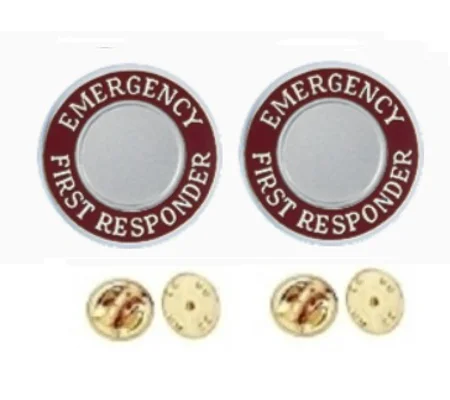 Emergency First Responder Round Disc Collar Insignia Set