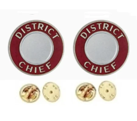 District Chief Round Disc Collar Insignia Set
