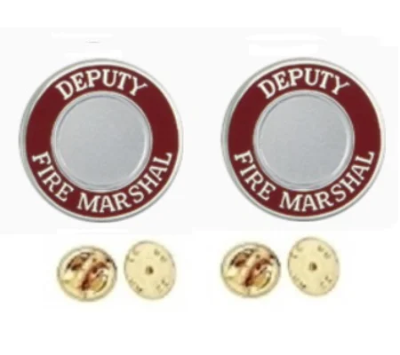 Deputy Fire Marshal Round Disc Collar Insignia Set