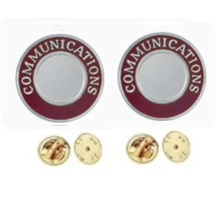 Communications Round Disc Collar Insignia Set